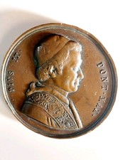 1857 PAPA POPE PAPAL STATES: Pius IX Bronze 