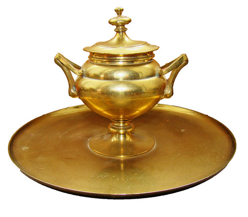Calamaio scrivania ottone - calamaio,