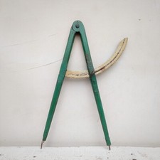 Antico grande compasso in legno da falegname epoca 1800 originale