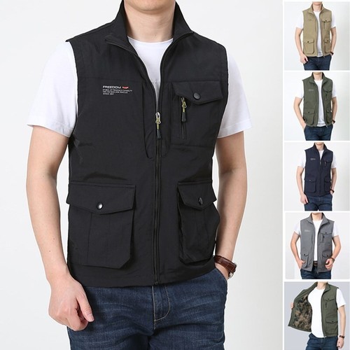 Gilet uomo cargo multitasche