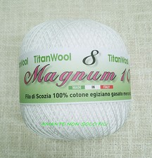 Gomitolo da 100 gr. FILO DI SCOZIA N°8 per lavori ad uncinetto BIANCO