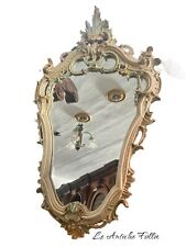 Specchio in Stile Barocco Veneziano Anni '70 - Cornice Intagliata craquelé