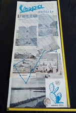 ?VESPA PIAGGIO ☆ RARISSIMO MANIFESTO IL II⁰ GIRO DEI TRE MARI - VESPA SERVIZIO