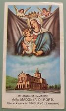 Santino MADONNA DI PORTO Holy Card Venerata in Gimigliano Catanzaro Calabria 