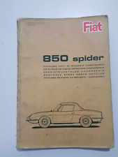 FIAT 850 SPIDER CATALOGO PARTI DI RICAMBIO CARROZZERIA 1 EDIZIONE 1965 ORIGINALE