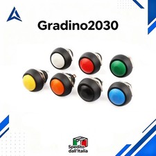 Pulsante Rotondo Impermeabile 12mm ON/OFF Momentaneo Clacson PC Auto Campanello