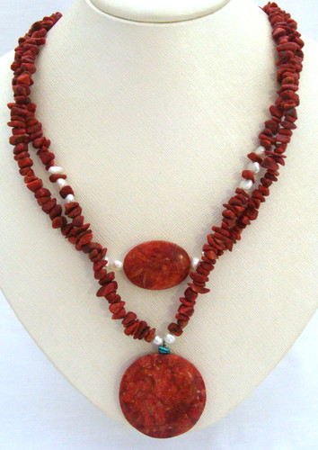 Collana perle corallo spugna