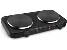 FORNELLO ELETTRICO 2000W ACCIAIO 2 PIASTRE TERMOSTATO 5 LIVELLI TEMPERATURA