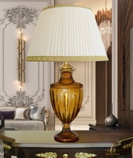 Lampada da tavolo classica salotto grande elegante cristallo  AMBRA con paralume