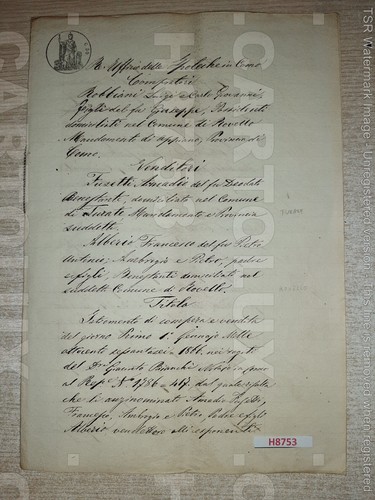 H8753 documento antico 1866 - documento,
