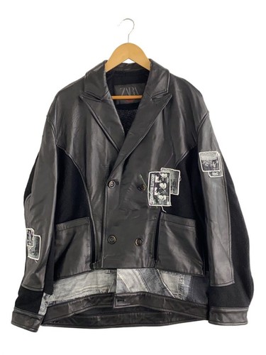 Giacca pelle combinata in - giacca,