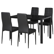 SET TAVOLO IN METALLO E VETRO