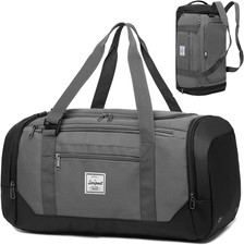 Borsa Sportiva Da Uomo Con Scomparto per Scarpe, Borsone Da Viaggio, 40 L, Grigi