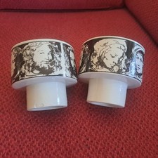 Pietro Annigoni, Coppia Di Tazze Porcellana d'Arte Vintage.  Anni 70