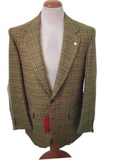 Giacca Uomo Tessuto Pura Lana Quadri Verde 48 d6 Renato Balestra 2 bottoni Class