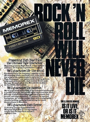 1984 memorex cassette - cassette, tape