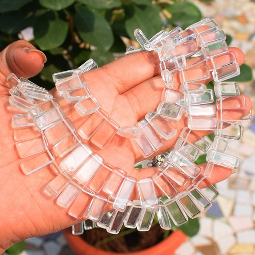 Collana perle piatte quarzo