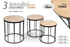 SET 3 TAVOLINI METALLO NERO