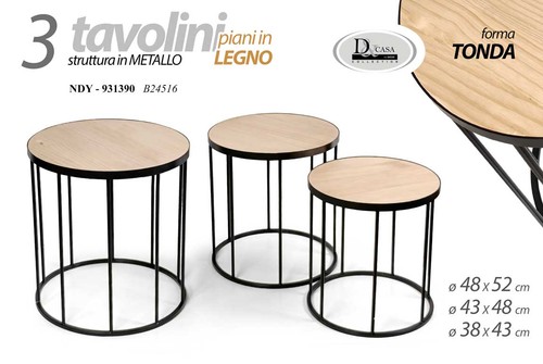 Set tavolini metallo - tavolini, nero