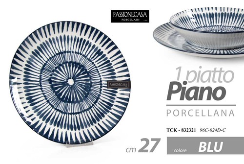 Piatto piano tondo blu - , portata