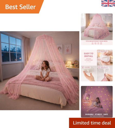 Baldacchino letto rosa