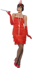 Costume flapper rosso con - da, flapper,