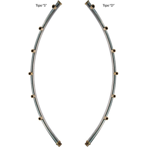 Coppia aste curve - curve, acciaio