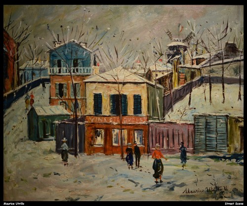 Maurice utrillo street scene - maurice,