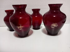 Vasetti in vetro di Murano colore Rosso Rubino.