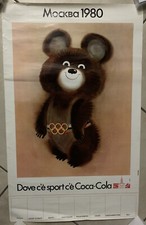 Poster Originale Olimpiadi Mosca 1980 Coca Cola Vintage