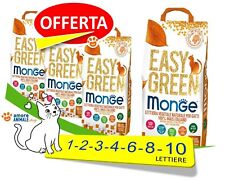 Monge EASY GREEN  Lettiera 10 LT per Gatti - 100% MAIS ITALIANO - Smaltibile WC