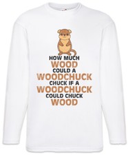 Woodchuck Langarm T-Shirt Monkey Lumberjack Island Woodsman Fun