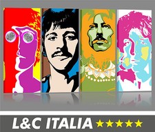 I 4 Beatles Quadro Moderno 155x70 Intelaiato Stampa Pop Art Astratto Arredamento