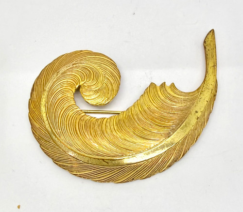 Spilla piuma grande firmata