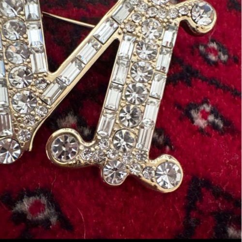 Spilla maxmara logo strass - logo,