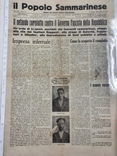 Giornale Il Popolo Sammarinese  san marino 1933 anno VIII numero 12