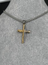 Collana Uomo in Acciaio Inossidabile con Pendente Croce  IDEA REGALO UOMO