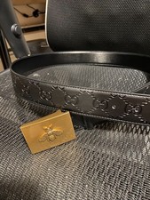 Cintura Gucci GG oro logo ape