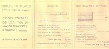 1936 COMUNE DI MILANO Costi dei vari tipi di pavimentazione stradale *Pieghevole