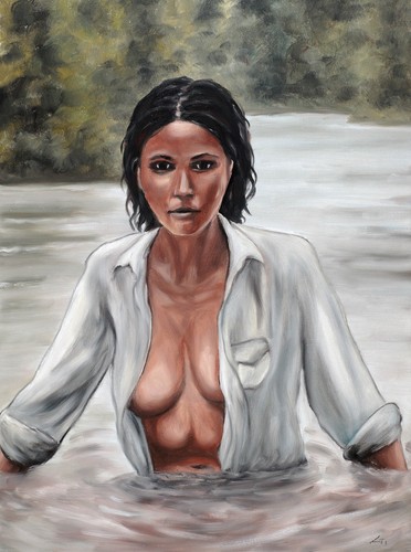 Dipinto olio donna nuda - dipinto,