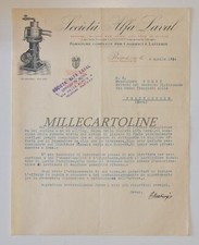 FORNITURE CASEIFICI E LATTERIE SOCIETÀ ALFA LAVAL ROMA - Carta Intestata 1934