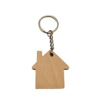 Home Wooden Key Ring -  Wood