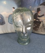 vintage Scultura Testa volto Vetro Manichino Espositore decorativa Vetrina