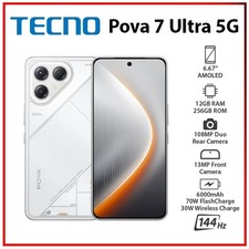 Telefono cellulare Android TECNO Pova 7 Ultra 5G 12 GB + 256 GB ARGENTO doppia SIM sbloccato