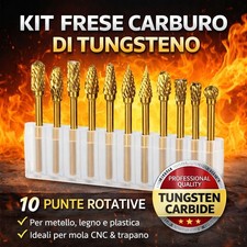 10 punte frese in carburo di