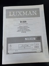 ISTRUZIONI / MANUALE ORIGINALE LUXMAN D-225 LETTORE CD
