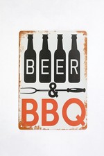 Insegna Birra e BBQ Metallo