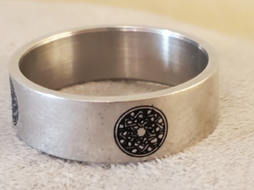 Anello uomo acciaio mandala - anello,