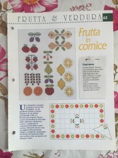 Schema punto croce Ricamo Frutta e verdura quadro limone pera pomodoro mela