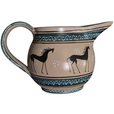 Brocca in Maiolica di Deruta stile arte rupestre - Decorata a mano